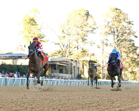 Nitrogen winning the Bayakoa Stakes at Oaklawn Park