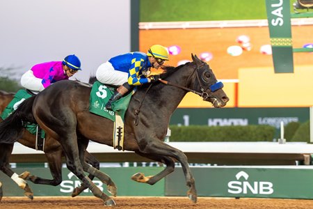 Imagination rallies to win the Riyadh Dirt Sprint at King Abdulaziz Racecourse