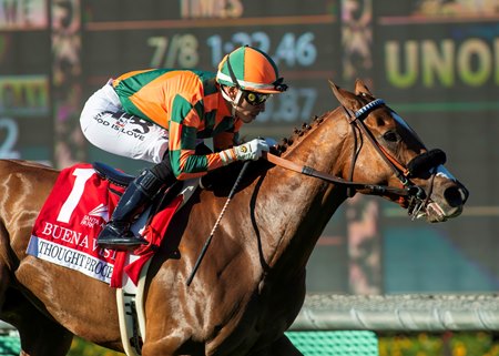 Thought Process wins the Buena Vista Stakes at Santa Anita Park