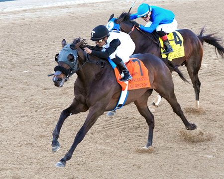 Nu What's New wins the Oaklawn Mile Stakes at Oaklawn Park