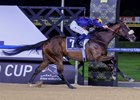 Dark Saffron wins the 2026 Dubai Golden Shaheen at Meydan Racecourse