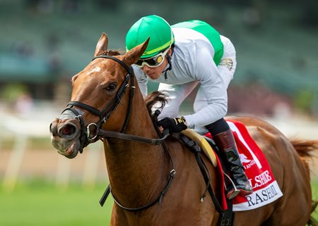 Rashmi wins the Wilshire Stakes at Santa Anita Park