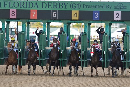 The start of the Florida Derby at Gulfstream Park