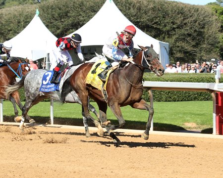 Publisher wins the American Pharoah Overnight Stakes at Oaklawn Park