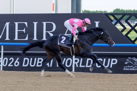 Wonder Dean takes the UAE Derby at Meydan Racecourse