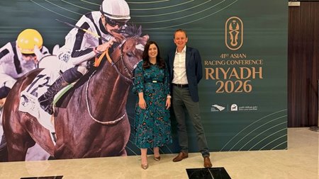 (From left): Charmein Phelan and Mark Renshaw at the Asian Racing Conference