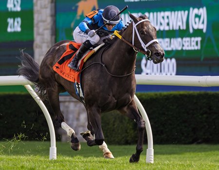In Our Time wins the Giant's Causeway Stakes at Keeneland