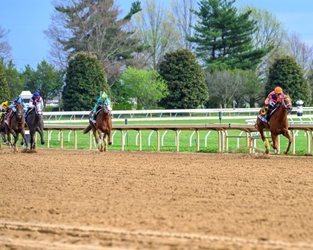 Further Ado romps to an 11-length victory in the Blue Grass Stakes at Keeneland