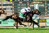 Almendares and jockey Antonio Fresu, outside, outleg Genius Jimmy (Juan Hernandez), inside, to win the Grade III, $100,000 American Stakes, Saturday, April 18, 2026 at Santa Anita Park, Arcadia CA.
© BENOIT PHOTO