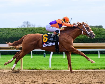 Further Ado wins the Blue Grass Stakes at Keeneland