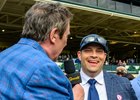 Brad Cox being interviewed by Kenny Rice, NBC Sports
Further Ado with Irad Ortiz, Jr. wins the Blue Grass (G1) at Keeneland in Lexington, Ky. on April 4, 2026
