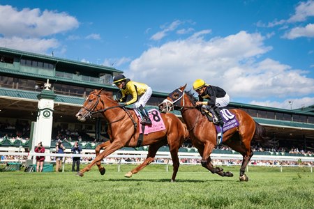 Reb Five wins the Palisades Stakes at Keeneland