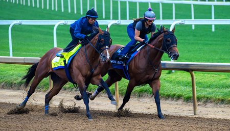 Potente breezes outside of stablemate Embry Show