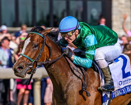 Percy's Bar wins the Ashland Stakes at Keeneland