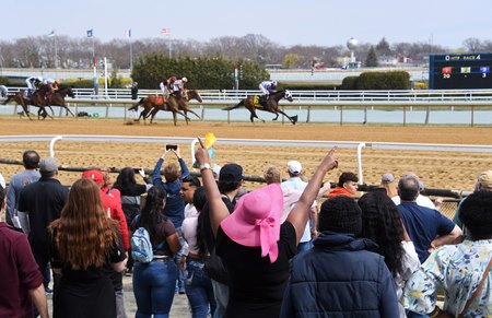 Racing at Aqueduct Racetrack