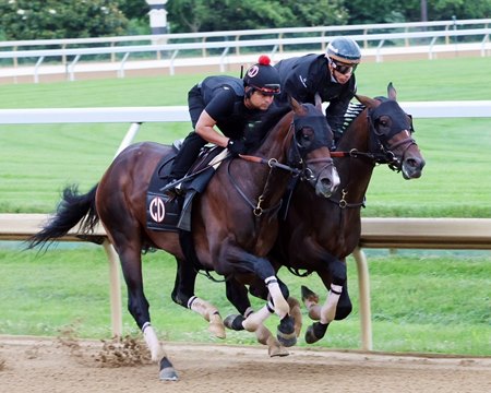 Golden Tempo (inside) breezes with stablemate So Sandy at Keeneland