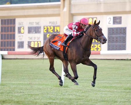 Alpyland wins the Penn Mile Stakes at Penn National Race Course