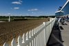 The sun shines on the Laurel Park finish line May 15