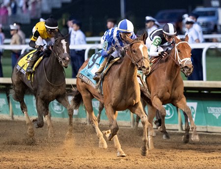 Always a Runner wins the Kentucky Oaks under the lights at Churchill Downs