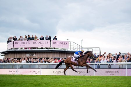 Constitution River wins the Dee Stakes at Chester Racecourse