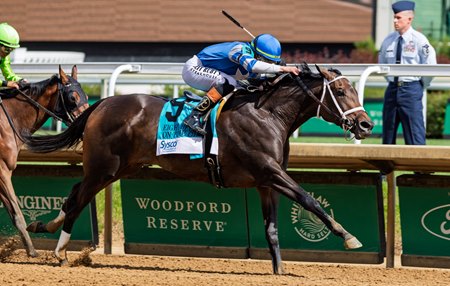 On Time Girl wins the Eight Belles Stakes at Churchill Downs