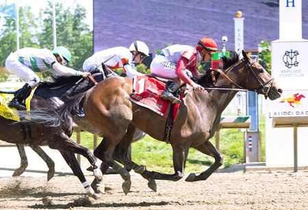 Bring the Smoke completes a strong stretch rally to win the Maryland Sprint Stakes at Laurel Park