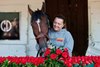 May 3 2026 Golden Tempo with trainer Cherie DeVaux the morning after The Kentucky Derby