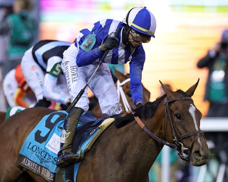 Always a Runner wins the Kentucky Oaks at Churchill Downs