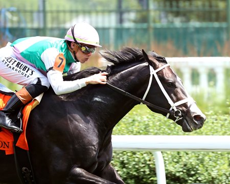 Touch of Fire wins the Audubon Stakes at Churchill Downs