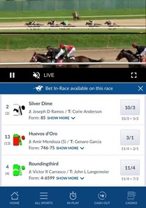 A look at the Coral betting platform for in-race wagering on a May 28 race from Horseshoe Indianapolis
