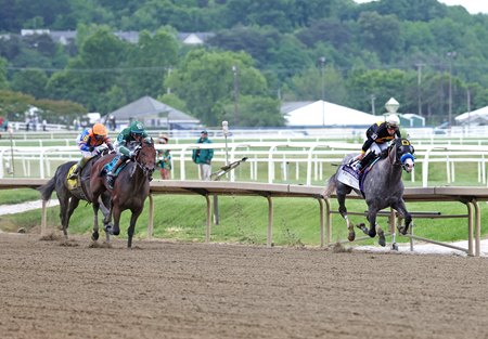 Napoleon Solo wins the Preakness Stakes at Laurel Park