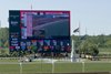 The Laurel Park video board on Preakness day 2026