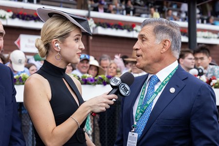 Vinnie Viola (right), co-owner of Kentucky Derby and Belmont Stakes winner Golden Tempo, sees potential for a new racing league planned for 2027