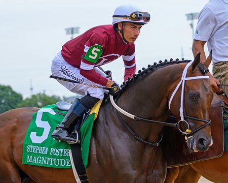 Magnitude before the Stephen Foster Stakes at Churchill Downs