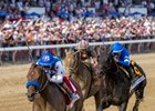 Nysos with Flavien Prat wins the Hill 'N' Dale Metropolitan (G1) at Saratoga in Saratoga Springs, N.Y., on June 6, 2026.
