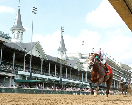 Deep Flame wins the Maxfield Stakes at Churchill Downs