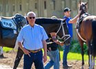 Todd Pletcher watching horses jog as other horses are going through the training process. 
Training at Saratoga and the Oklahoma track in Saratoga Springs, N.Y., on June 3, 2026. 
