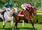 Portfolio Duration with Flavien Prat wins the New York (G1T)  at Saratoga in Saratoga Springs, N.Y., on June 5, 2026. 