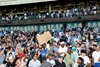 The crowd ahead of the last race on Sunday, June 28, 2026 at Aqueduct Racetrack