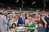 Vinnie Viola with St. Elias Stable in blue suit center celebrated 

Golden Tempo with Jose Ortiz wins the Belmont S. Presented by NYRA Bets (G1) at Saratoga in Saratoga Springs, N.Y., on June 6, 2026.
