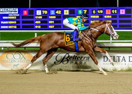 Creole Chrome wins the Louisiana Legends Cheval Stakes at Evangeline Downs