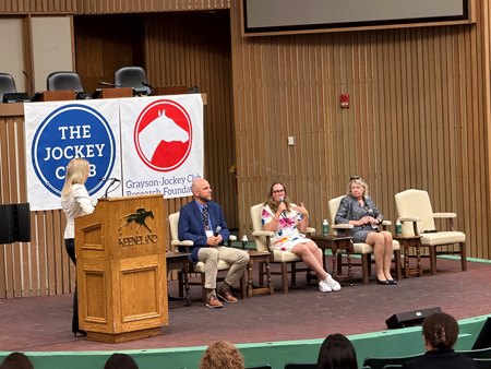 (L-R) Chris Block, Lucinda Lovitt, and Andy Belfiore, at the Welfare and Safety of the Racehorse Summit at Keeneland