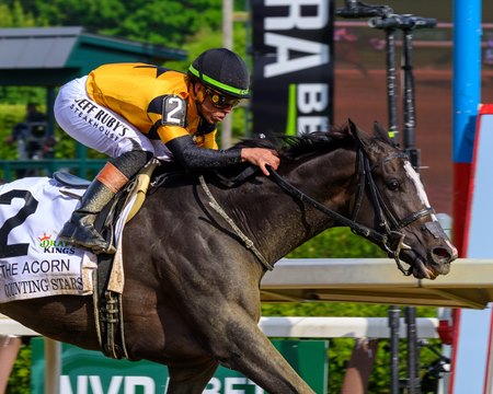 Counting Stars comes home strong to take the Acorn Stakes at Saratoga Race Course