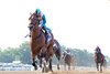 Book’em Danno #3 ridden by Paco Lopez won the $200,000 Mr. Prospector Stakes at Monmouth Park Racetrack in Oceanport, NJ on Friday July 17, 2026. Photo By Ryan Denver/EQUI-PHOTO