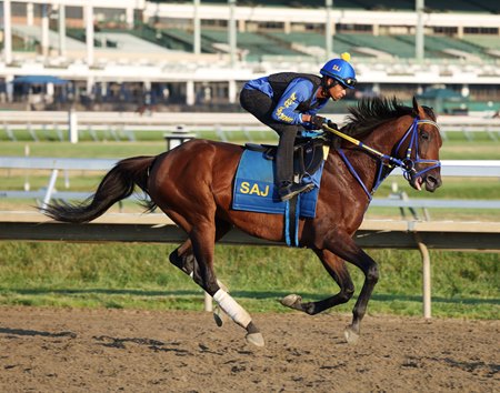 Skippylongstocking trains at Monmouth Park