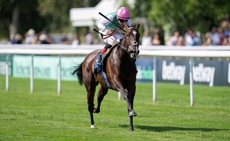 Blue Bolt wins the Falmouth Stakes at Newmarket Racecourse
