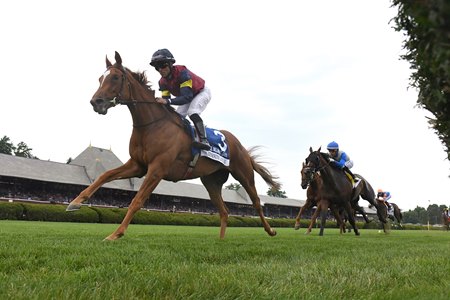 Kensington Lane wins the Belmont Oaks at Saratoga Race Course