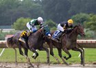 Baby Vino #3 ridden by Jorge Vargas, Jr. won the $1,000,000 Grade I Haskell Stakes at Monmouth Park Racetrack in Oceanport, NJ on Saturday July 18, 2026. Photo By Taylor Ejdys/EQUI-PHOTO