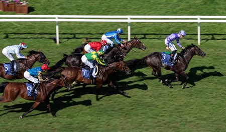 Comanche Brave wins the July Cup at Newmarket 