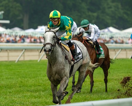 Grayosh, trained by Chad Brown, wins the Matchmaker Stakes at Monmouth Park
